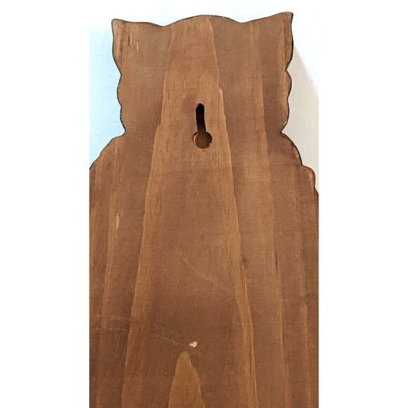 Handcrafted Towel Holder Ring Cat And Fish Bowl Wood Cottage Country StyleSigned - Picture 7 of 9